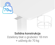 Silver Monkey Biurko elektryczne ED-120 white - 1162802 - zdjęcie 6